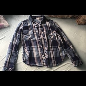 Navy blue, light blue, and white flannel.